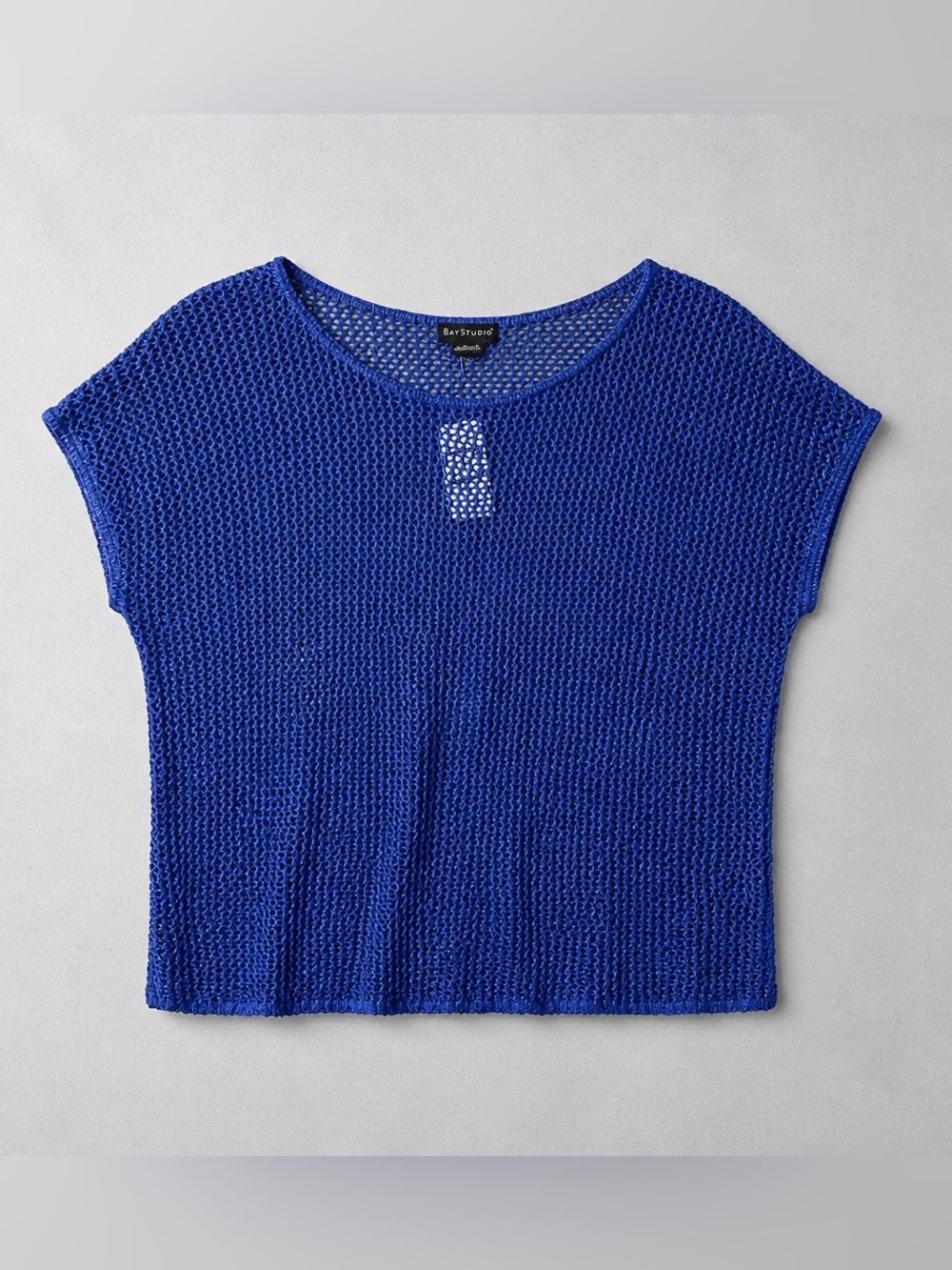Bay Studio Royal Blue Open-Knit Crop Top